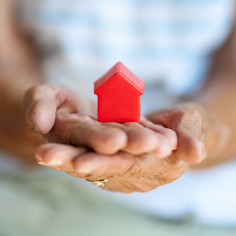 Elderly woman and her property Elderly woman and her property